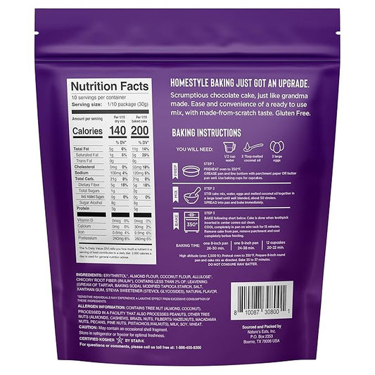 Nature's Eats Baking Genius Classic Chocolate Cake Almond Flour Cake Mix 16oz