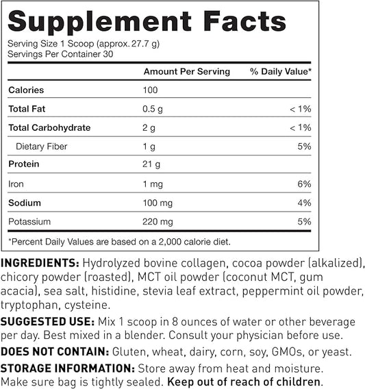 Amy Myers MD Pure Paleo Protein Powder - Clean Grass Fed Pasture Raised Protein - Hormone Free, Non-GMO, Gluten & Dairy Free - Perfect for Keto and Paleo - 29.31 Oz - Peppermint Mocha