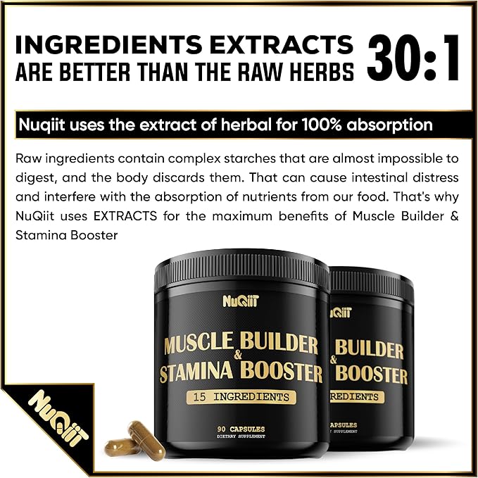 Muscle Builder Supplement with Creatine Monohydrate 500mg Tribulus 6000mg & 90 Capsules