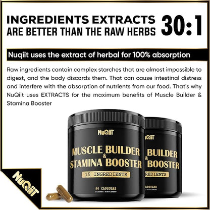 Muscle Builder Supplement with Creatine Monohydrate 500mg Tribulus 6000mg & 90 Capsules