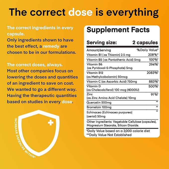 A Dose of Immunity Quercetin 500mg Quercetin 7 in 1 Immune 180 Count