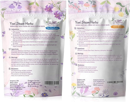 Fivona Yoni Steam Kit 3-in-1 Complete Set of Over The Toilet Foldable Steamer Seat and Hand Pump with 1 Pack of Blue Moon and 1 Pack of Sunrise Yoni Steaming Herbs