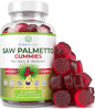 Vegan Saw Palmetto for Women & Men - Potent Saw Palmetto Extract, Prostate Supplements for Men, DHT Blocker for Womens Hair Growth, Hormonal Balance Gummies, PCOS Hair Loss, DHT Blocker, Gluten-Free