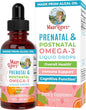 MaryRuth Organics Prenatal & Postnatal Omega-3 Liquid Drops 800mg DHA & 8mg of EPA Per Serving | Overall Wellness for Mom & Baby | 2oz
