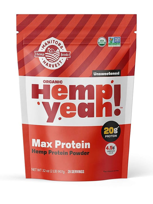 Manitoba Harvest Hemp Yeah! Organic Max 32oz; with 20g protein 4.5g Omegas 3&6 per