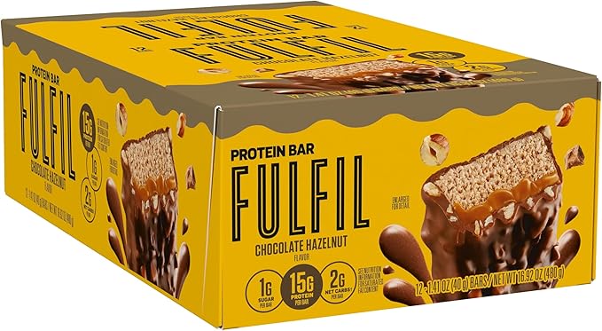 FULFIL Protein Snack Bars, Chocolate Hazelnut, 15g Protein, Pantry Staples, 12 Count