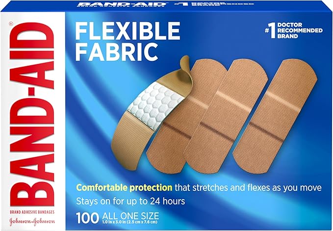 Band-Aid Brand Flexible Fabric Adhesive Bandages 100 Count