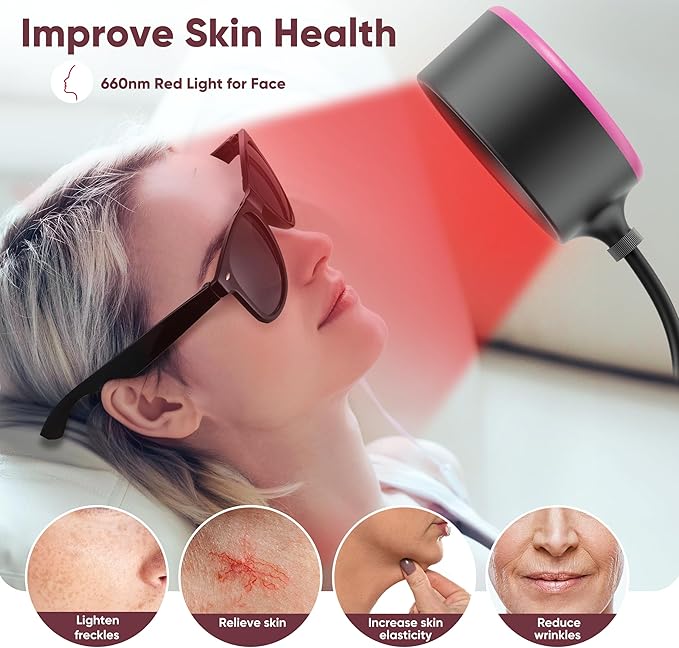 Red Light Therapy for Face, Infrared 660nm Red 850nm Near-Infrared 2 in 1 Retractable
