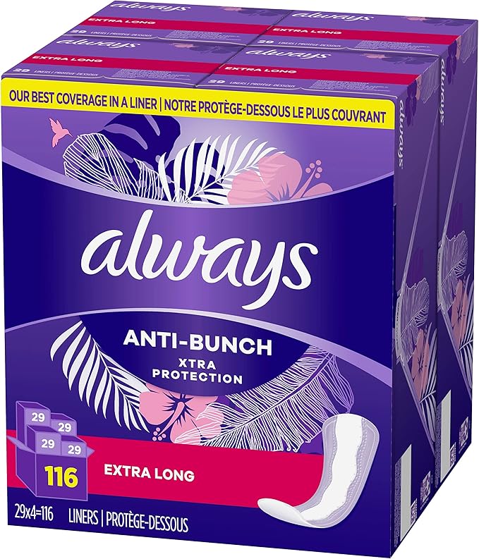 Always Anti-Bunch Xtra Protection Daily Liners, 116 Count