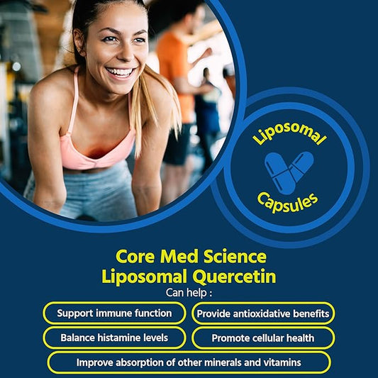 Core Med Science Liposomal Quercetin, 200mg (60 Capsules) - Quercetin Supplement Supports Vitamin C and Zinc Absorption - Promotes Immune System & Heart Health, Gluten-Free & Dairy-Free