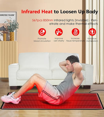 Red Light Therapy Mat, RUISQM 945pcs 63''×22.44'' Large
