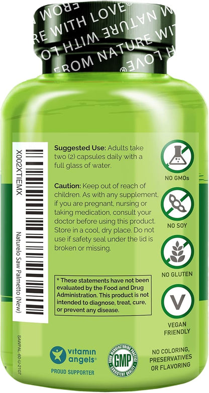 NATURELO Prostate & Urinary Health, Comprehensive Formula with Saw Palmetto, Pygeum, Tumeric, Plant Sterols, Broccoli and Lycopene, 60 Vegetarian Capsules (Pack of 2)