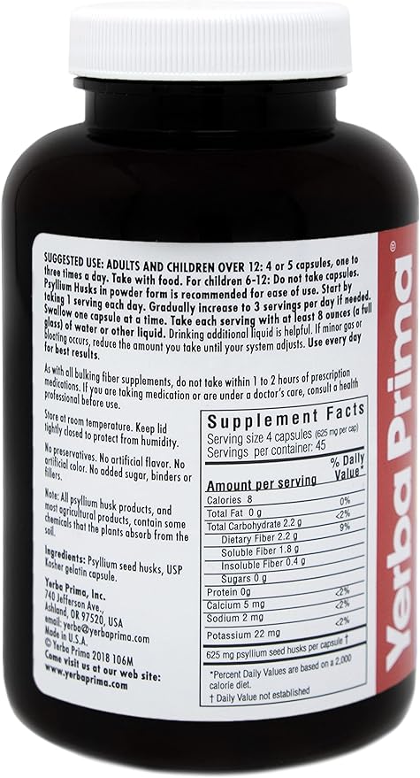Yerba Prima Psyllium Husks Caps 180 caps 3) -
