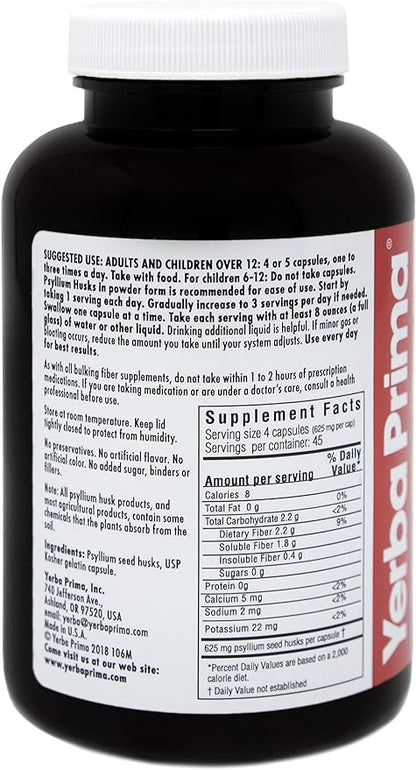 Yerba Prima Psyllium Husks Caps 180 caps 3) -