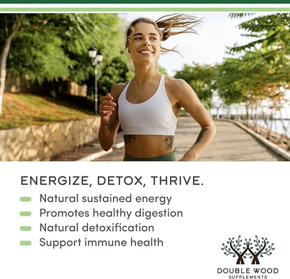 Chlorophyll Liquid Drops - Peppermint Flavored, Vegan Safe (Rich, Full Texture and Taste, Not Watered Down) for Skin Health, and Immune Function (Líquidas de Clorofila) by Double Wood