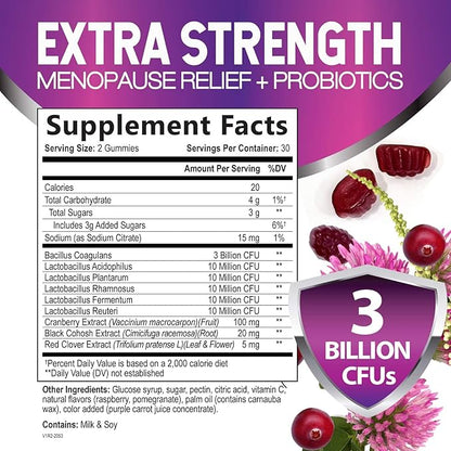 Menopause Probiotic for Women Gummy 3 Billion 60 Gummies