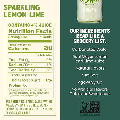 Betty Buzz Sparkling Lemon Lime Premium Sparkling Soda by Blake Lively (12 pack) | Natural Flavors & Sweeteners, Only Clean Ingredients