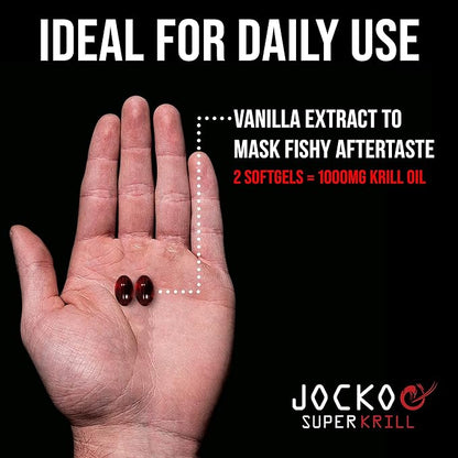 Jocko Fuel Antarctic Krill Oil Omega 3 Fatty 1000mg Softgels (60 Softgels)