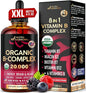 USDA Organic Vitamin B-Complex B5 Pantothenic Acid B12 Methylcobalamin B1 Thiamine B6 Pyridoxine B7 Biotin B9 Folic B3 Niacinamide 4fl oz