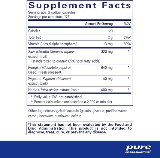 Pure Encapsulations Saw Palmetto Plus | with Nettle Root Extract to Support Urinary Function | 250 Softgel Capsules