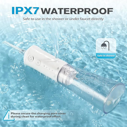 TOVENDOR Water Dental Flosser, Rechargeable Dental 3 Modes, 5 Tips 300ML Large IPX7 Waterproof