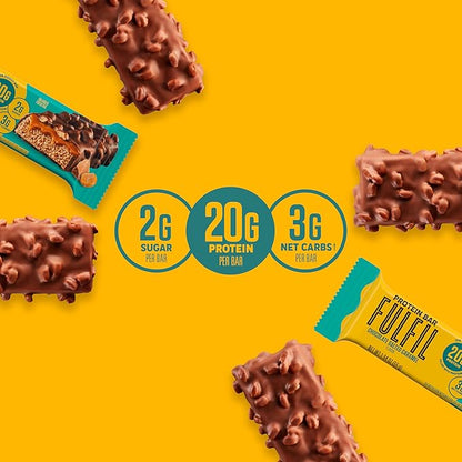 FULFIL Protein Bars, Chocolate Salted Caramel Flavored, 20g Protein, Pantry Staples, 12 Count