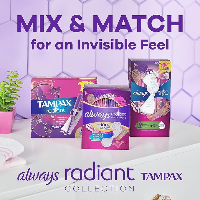 Tampax Radiant Tampons Multipack with Leakguard 28 Count 2)