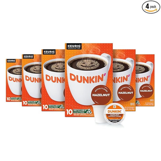 Dunkin' Hazelnut Flavored Coffee, 60 Keurig K-Cup Pods