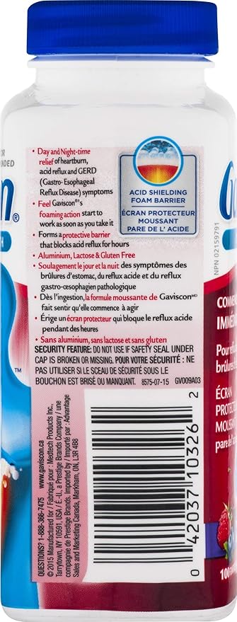 Gaviscon Regular Strength Fruit Antacid 100