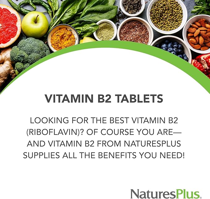 Natures Plus Vitamin B2 (Riboflavin) 250 mg, 60 Vegetarian 60 Servings