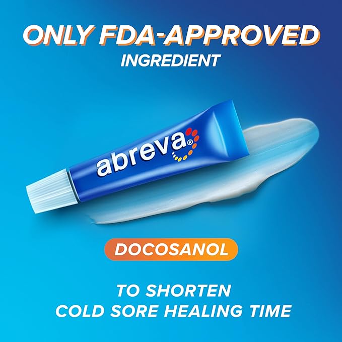 Abreva 10 Percent Docosanol Cold Sore 2.5 Days 0.07 oz 2
