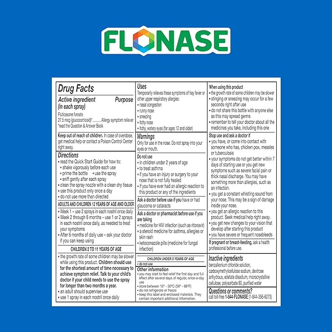 Flonase Sensimist Allergy Relief Nasal Spray 24HR Long 120 Sprays