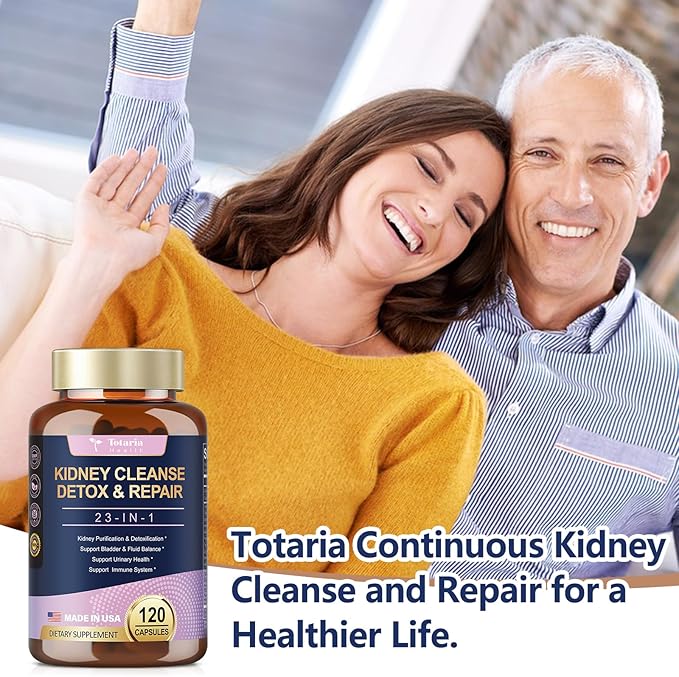 Kidney Cleanse Detox & Repair Capsules 120 Counts, 23 IN 1 Kidney