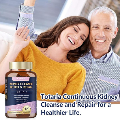 Kidney Cleanse Detox & Repair Capsules 120 Counts, 23 IN 1 Kidney