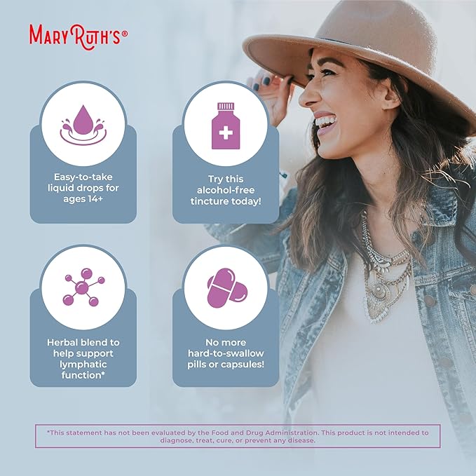 Lymphatic Support Drops by MaryRuth's | USDA Organic Lymphatic Cleanse Immune Support Supplement| Lymphatic Support with Echinacea & Elderberry | Blue Vervain | Vegan | Non-GMO | 30 Servings