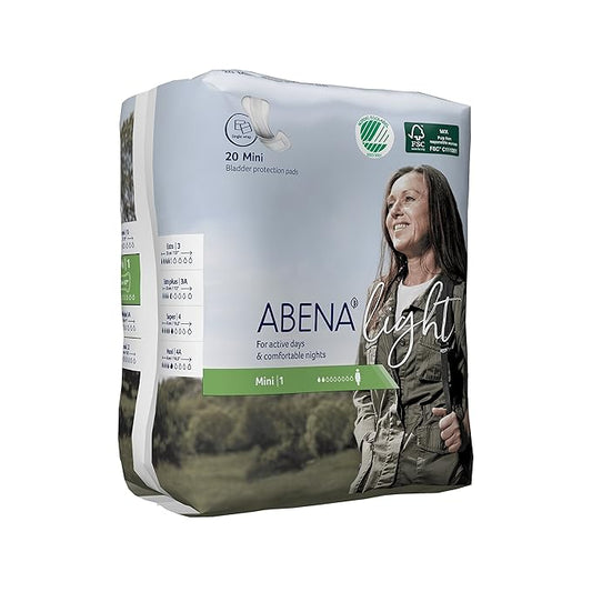 Abena Light Premium Incontinence Pads, (Sizes 0 To 4A) Size 1, 20 20 Count