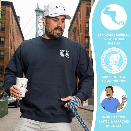 STELLA BLUE Fresh K Cup Coffee Pods | Positive Vibes Blend | 100% Arabica LIGHT Roast | Ethically & Sustainably Sourced from Central America | Helps Support PAWS Chicago | 12 Single Serve Pods