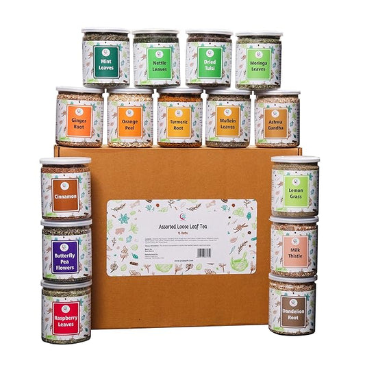 Assorted Loose Leaf Tea 15 Delightful 900 Servings 100% Raw