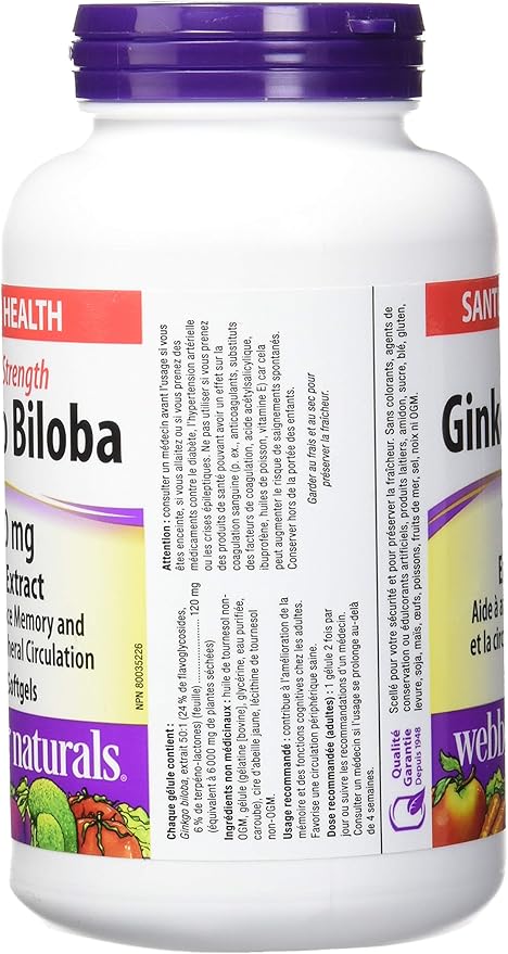webber naturals Ginkgo Biloba 120mg 300