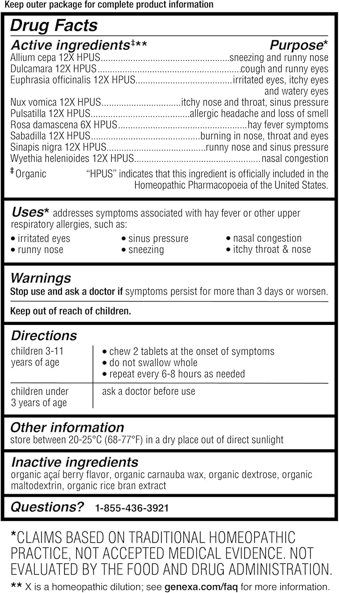 Genexa Kids' Allergy Care 60 Chewable