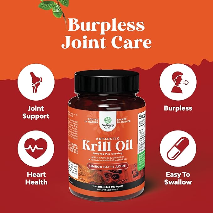 Antarctic Krill Oil 2000mg Softgels Per Serving 3 Krill 3rd Party 2 Months