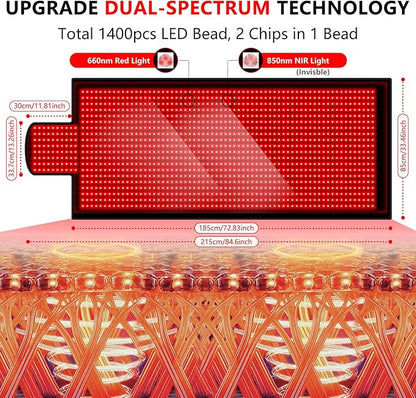 Red Light Therapy for Body, 2024 84.6" x 33.4" Extra 660nm 850nm, 850nm, 1400 1400 LEDs 3 Red