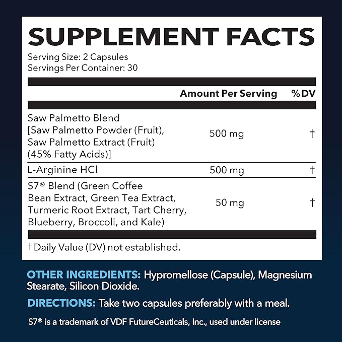 Saw Palmetto for Men with L S7 Plant-Based 60 Male