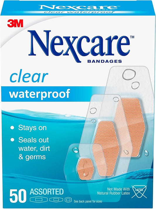 Nexcare Waterproof Bandages, Stays on in 12 Hours, 50 Pack