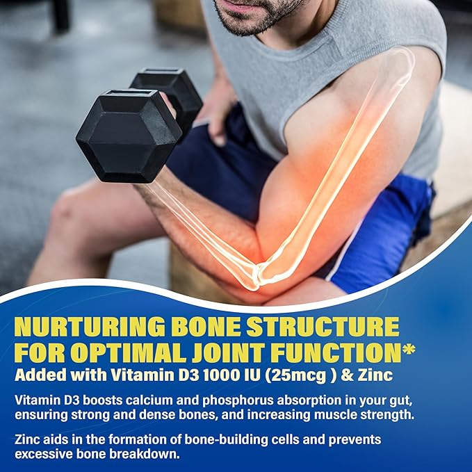Sugar Free Glucosamine Chondroitin MSM Filled 3100mg -Joint D3, Mobility, 60Cts