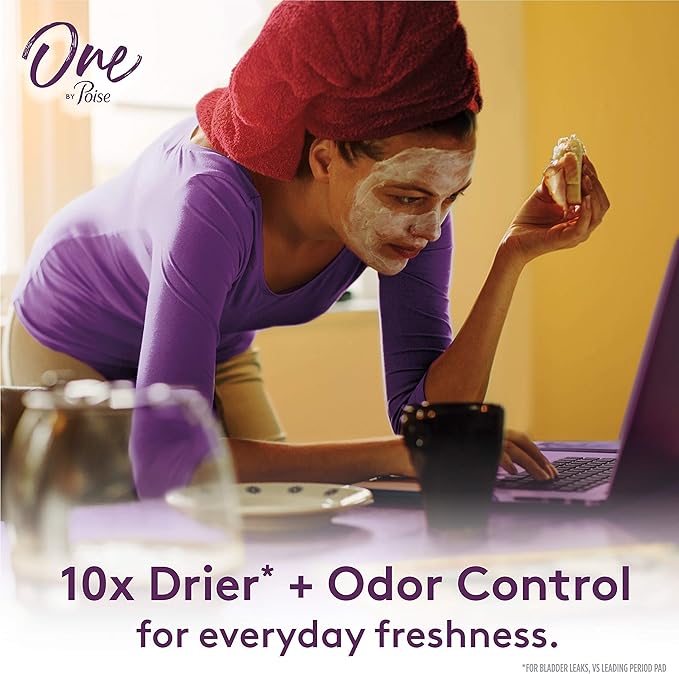 One by Poise Feminine Pads (2-in-1 Period 18 Count