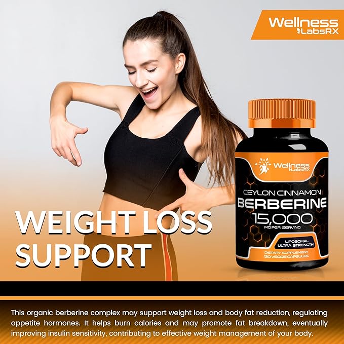 Berberine Supplement 15,000mg 120 Capsules