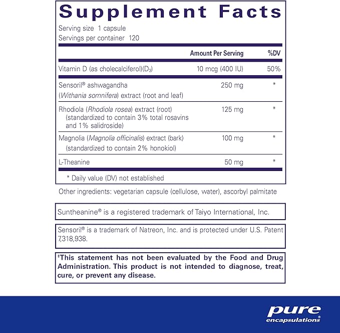 Pure Encapsulations Cortisol Calm 120 Capsules
