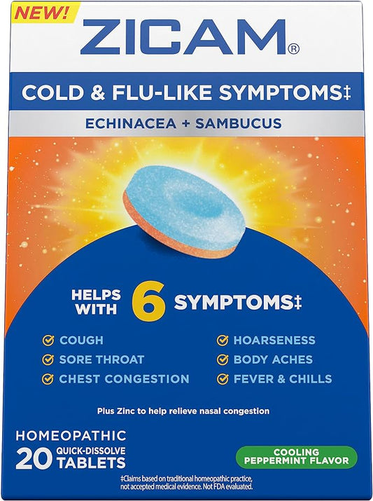 Zicam Cold Symptoms Relief with Betadine 20 Count 8 FL
