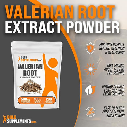 BulkSupplements.com Valerian Root Extract Powder 500mg per 100g (3.5 (3.5 oz), 1